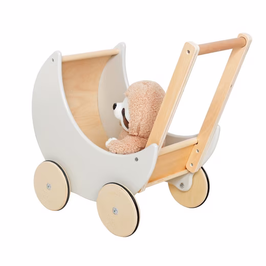 Doll stroller, walker, baby walker, walking aid, baby walker made of wood and pleasantly quiet