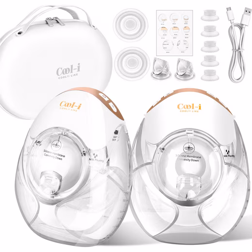 Electric Double Breast Pump Electric Portable Breast Pump GLE32 – BPA-free 3 modes & 12 levels, 3 flange sizes (18/21/24 mm), 300 ml