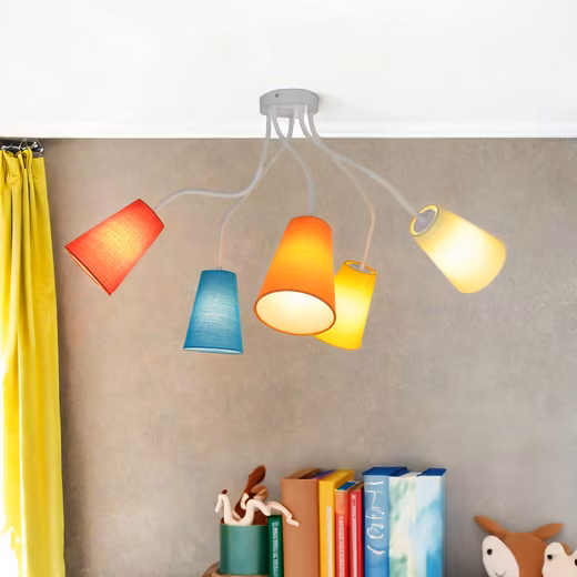 Ceiling light WIRE Without light bulb, colorful ceiling lamp with flexible arms, stylish children's room lamp