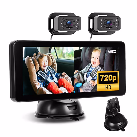 Baby monitor 4.3' / 6.86' Car backseat monitor, baby monitor IPS screen, night vision