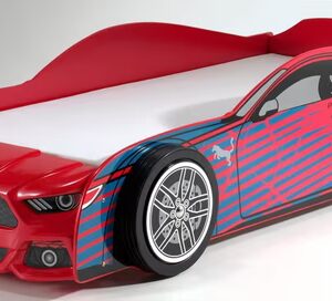 Car Bed Sports Car Look, Sleeping Area 90/200, Glossy Lacquered MDF