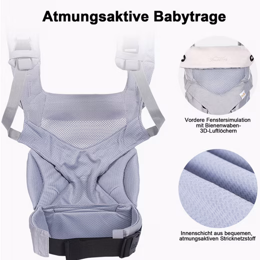 All-in-one baby carrier for newborns from birth Babies & toddlers (0-36 months), adjustable seat, baby carrier (3 carrying positions), lightweight & safe (3.5-20 kg) - Image 2