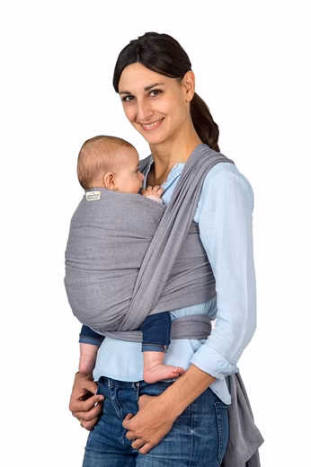 Baby Carrier Carry Sling Grey (100% cotton, twill weave for optimal strength and flexibility), lightweight and breathable