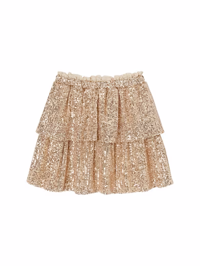 hristmas girl's mini skirt, flounced skirt with sequins