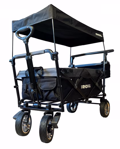 Loki folding wagon with sun canopy and push handle