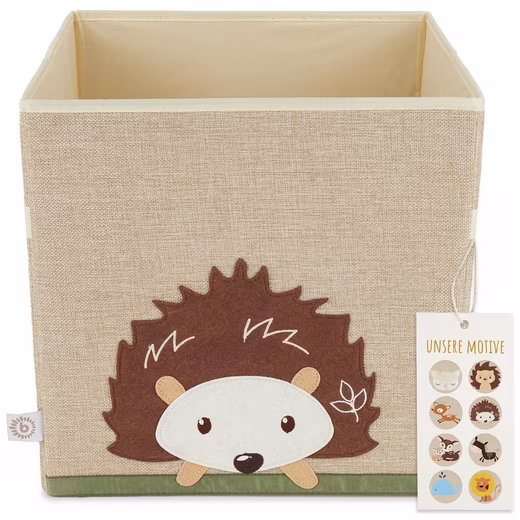 Bieco children's toy storage box, hedgehog design, 36L, foldable, Kallax toy chest