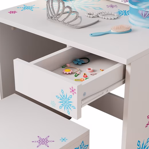 Snowflake dressing table, white, 55 cm with stool - Image 5