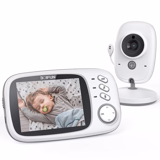 Video baby monitor with camera, baby monitor, video surveillance with stand 3.2" Digital LCD Screen Wireless with Night Vision Camera, 1-piece, Lullabies, Night Vision Intercom Function, VOX Mode, 8 Lullabies, ideal for parents, 2024 model