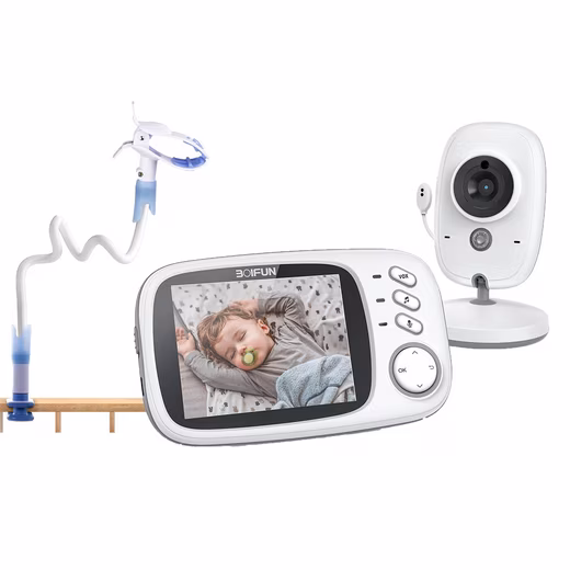 Video baby monitor with camera, baby monitor, video surveillance with stand 3.2" Digital LCD Screen Wireless with Night Vision Camera, 1-piece, Lullabies, Night Vision Intercom Function, VOX Mode, 8 Lullabies, ideal for parents, 2024 model - Image 3