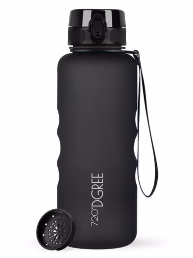 UberBottle softTouch water bottle with strainer, onyx black, 1.5l