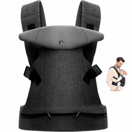 Front carrier baby carrier for newborns from birth, ergonomic baby carrier (for toddlers 3-36 months (3-15kg) travel), with removable bib, front to back carry, baby carrier