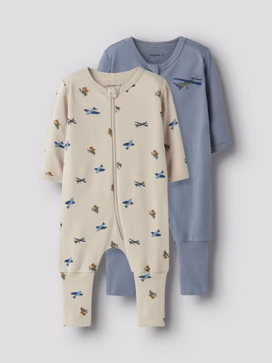 Pajamas NBMNIGHTSUIT 2P ZIP FF AIRPLANE NOOS Pack of 2