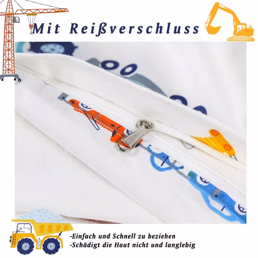 GCC children's bedding Cotton, 2-piece set, car pattern, 100% cotton with zipper - Image 3