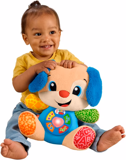 Cuddly toy learning fun puppy (D, F, E, I, DU) with light and sound effects