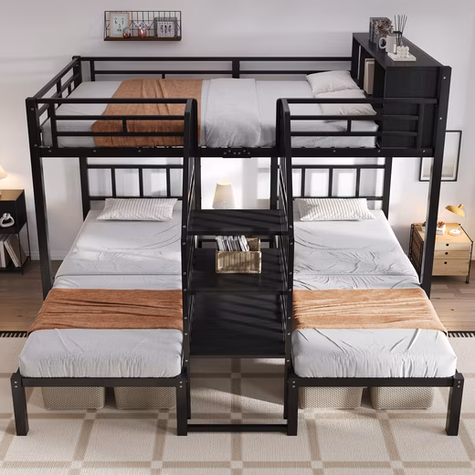 Iron bunk bed with three sleeping places - Image 4