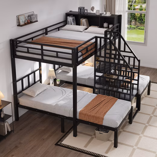 Iron bunk bed with three sleeping places - Image 3