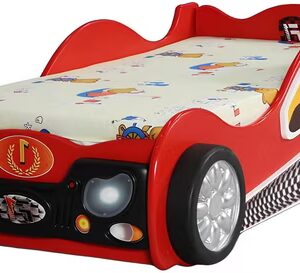 Car Bed Single Bed for Children's Room in the Shape of a Red Car - Stylish