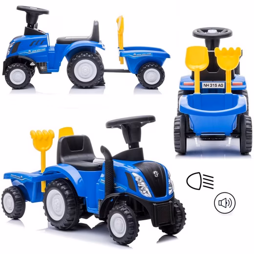 Ride-On Car Children's Tractor, New Holland Tractor, Tractor with Trailer, from 12 months