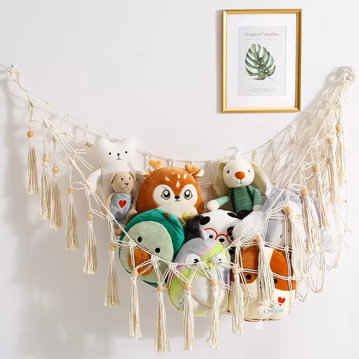 Toy Chest Storage Net Hanging Toy Organizer Stuffed Animal Hammock