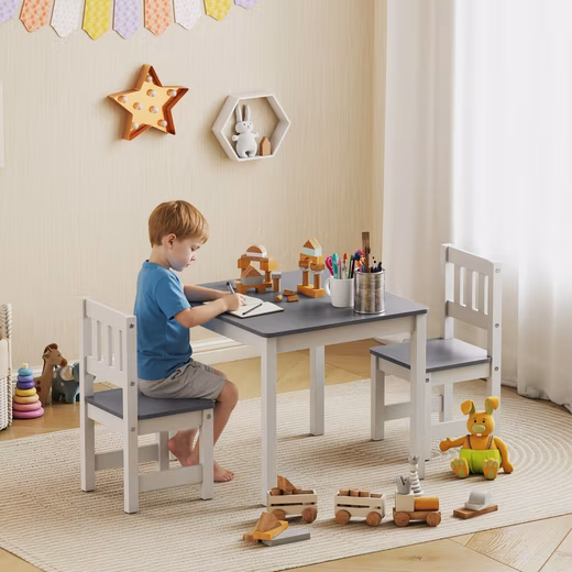 Children's seating group, children's table with 2 chairs