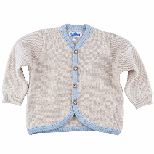 Traditional cardigan, beige/light blue