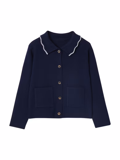 Girls' cardigan with glitter collar
