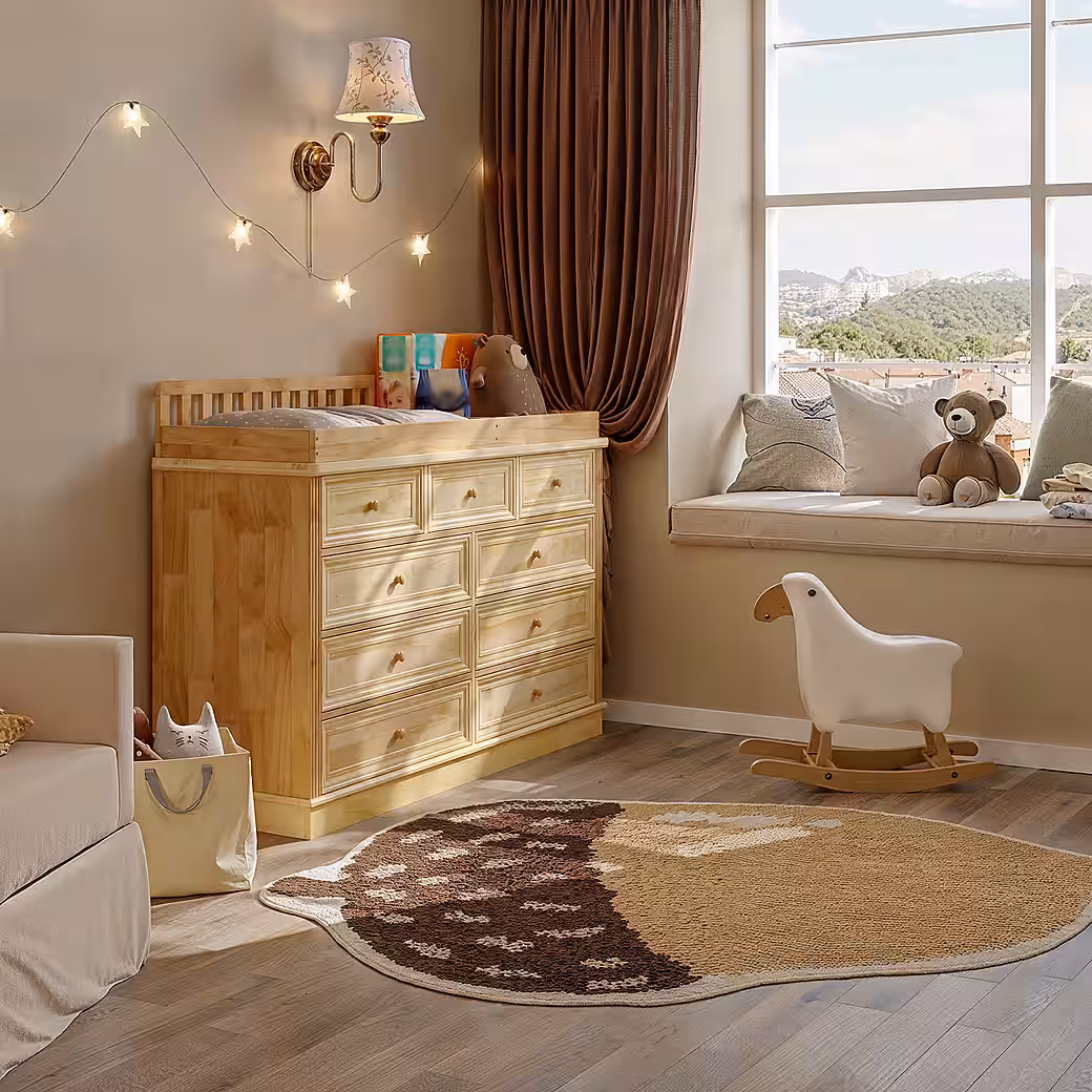 Changing Chest of Drawers in Natural Colour, Pine Wood, 140×48×102 cm - Image 3