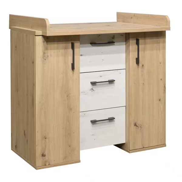 Changing Chest in Prickly Decor / Artisan White - 97x92x48 (WxHxD)