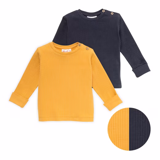 Long-sleeved shirt in a 2-pack made from organic cotton