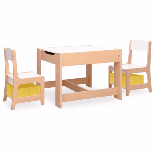 Children's seating set, children's table with 2 chairs, MDF seating set, seating furniture, kindergarten, wood
