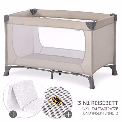 Dream'n Play Baby Travel Cot - Beige 120x60