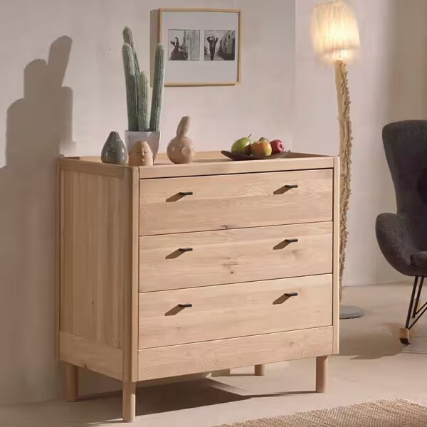 Wrap Dresser Changing Chest Drawers Made of Solid Oak Natural Oiled, Timeless Design