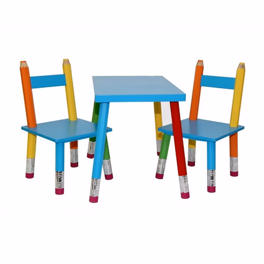 Children's seating group, children's table group, colored pencil