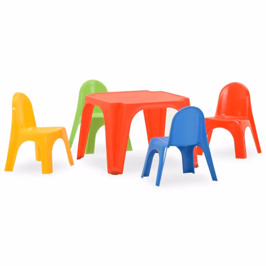 Children's seating group, children's table and chair set for children, plastic