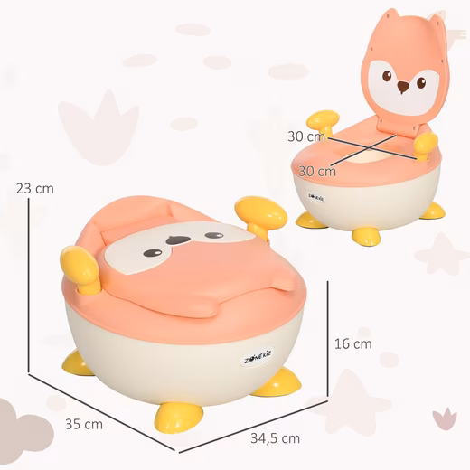 Toilet trainer, children's toilet, baby potty in fox design, with side handles - Image 3
