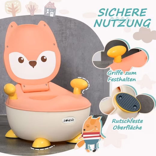 Toilet trainer, children's toilet, baby potty in fox design, with side handles - Image 2