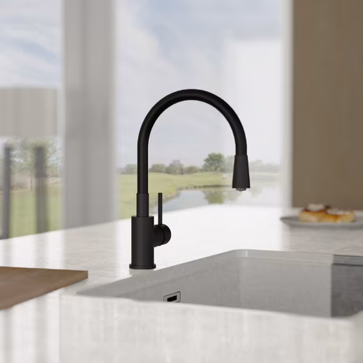 TEXAS kitchen faucet Faucet with central screw connection, 360° swivel, flexible spout