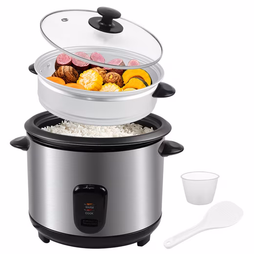 Rice Cooker OZSRC-18 1.8L Keep Warm Function With Steamer Basket, Spoon and Measuring Cup