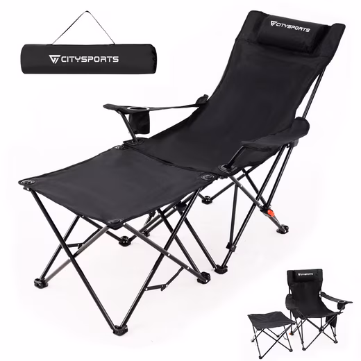 Camping Chair Camping Chair Foldable with Footrest, Removable Beach Chair