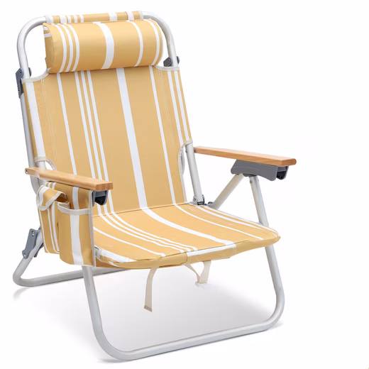 Camping Chair Alu Beach Chair Foldable Lounger Folding Chair with Adjustable Backrest - Image 2