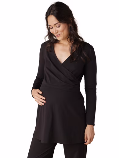 Maternity pyjamas nursing set: wrap dress & trousers