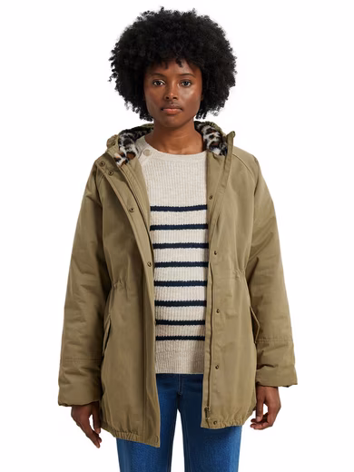 Maternity jacket, winter babywearing jacket for pregnancy & parental leave Recycled polyester, water-repellent, leopard print