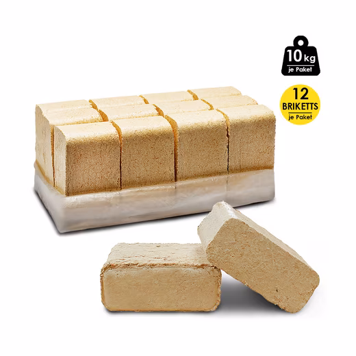 Wood briquettes made from pine wood (100% pine) 480 kg, Material: pine wood