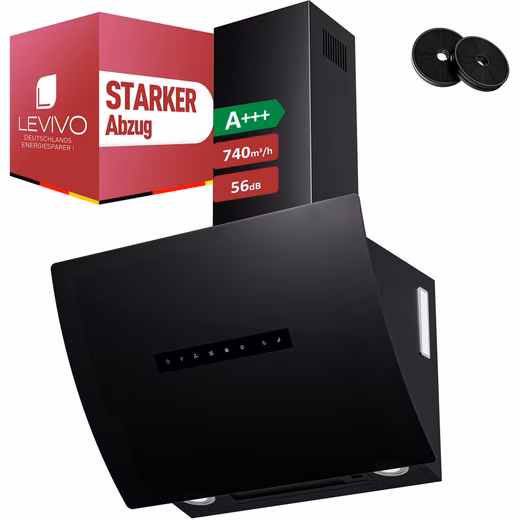 Head-free extractor hood A+++ 740m³/h Head-free extractor hood 60cm recirculation & extraction Activated carbon filters, grease filters, LED lighting