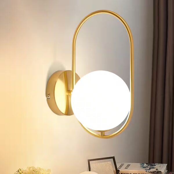Modern indoor wall light, glass wall lamp, hallway lamp, gold G9