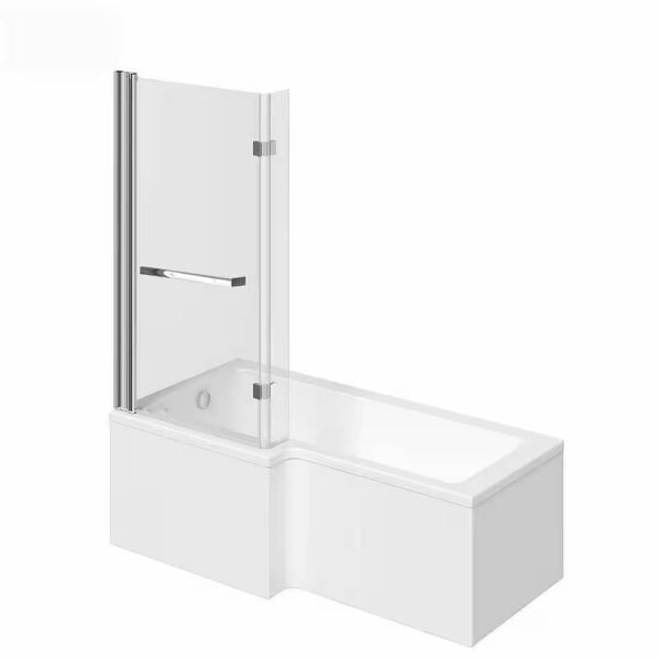 ELARA bathtub 170 x 85 x 53 Bathtub with shower, incl. shower screen & accessories