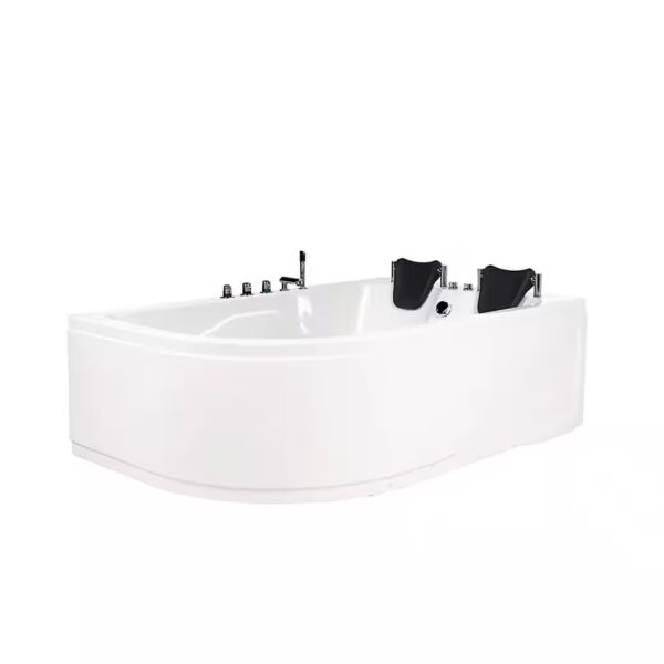 Whirlpool bathtub BLUE OCEAN - XL 180 x 120 cm (including neck pillow, fittings and whirlpool pump), ABS sanitary acrylic, corner bathtub, 2 persons