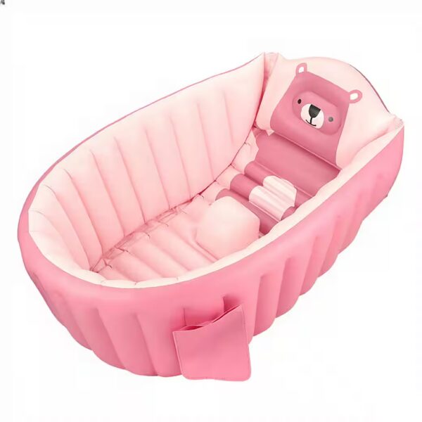 Inflatable baby bathtub, infant bathtub with air pump (Travel Portable Baby Bathtub for Showering Children), Mini Air Swimming Pool for Babies Aged 0, 1, 2, 3, 4, 5 Years