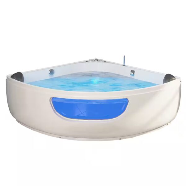 PAROS whirlpool bathtub 135 cm x 135 cm, whirlpool pump, underwater LEDs, incl. accessories