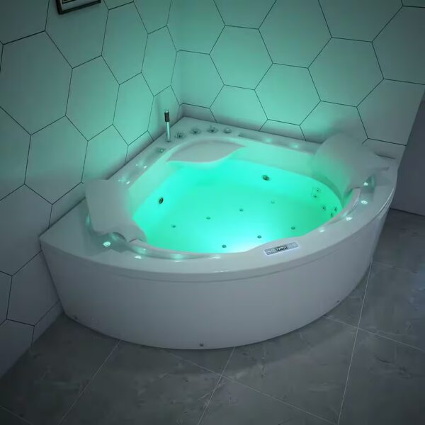 ANDROS whirlpool bathtub, 160 cm x 160 cm, whirlpool pump, 1-2 persons